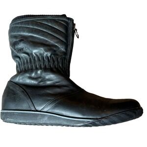 Sorel Firenzy Front Zip Black Leather Quilted Winter Boots Womens 11 UK 9.5 EU44